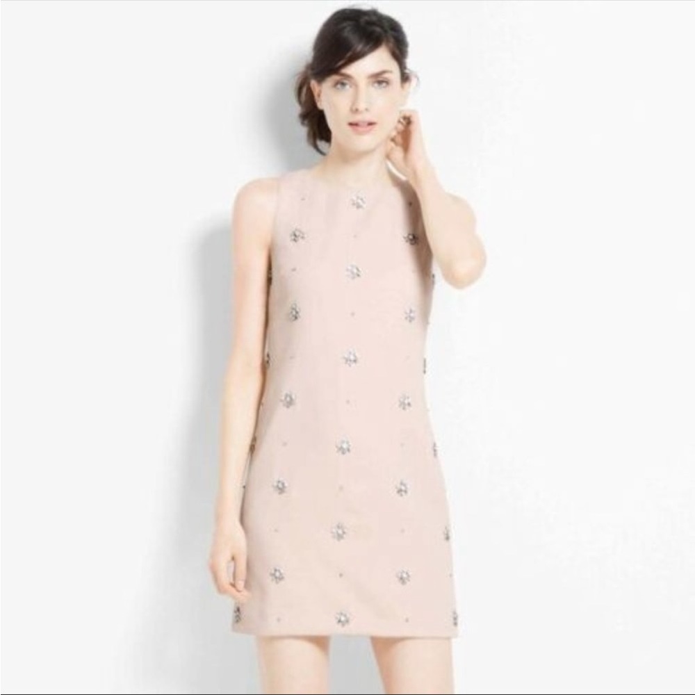 Ann Taylor Blush Pink Shift Dress w/Jewels - DEAL - some minor flaws